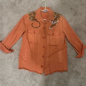 Orange Jacket with Sequin Detail